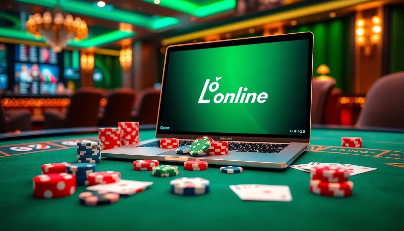 Experience the thrill of lô đề online with exciting casino elements like poker chips and digital interfaces.