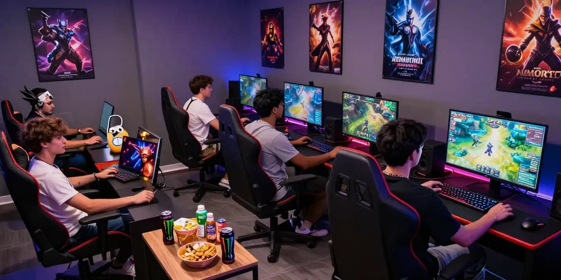 Players engaging in an immersive MMOO gaming session in a vibrant atmosphere.