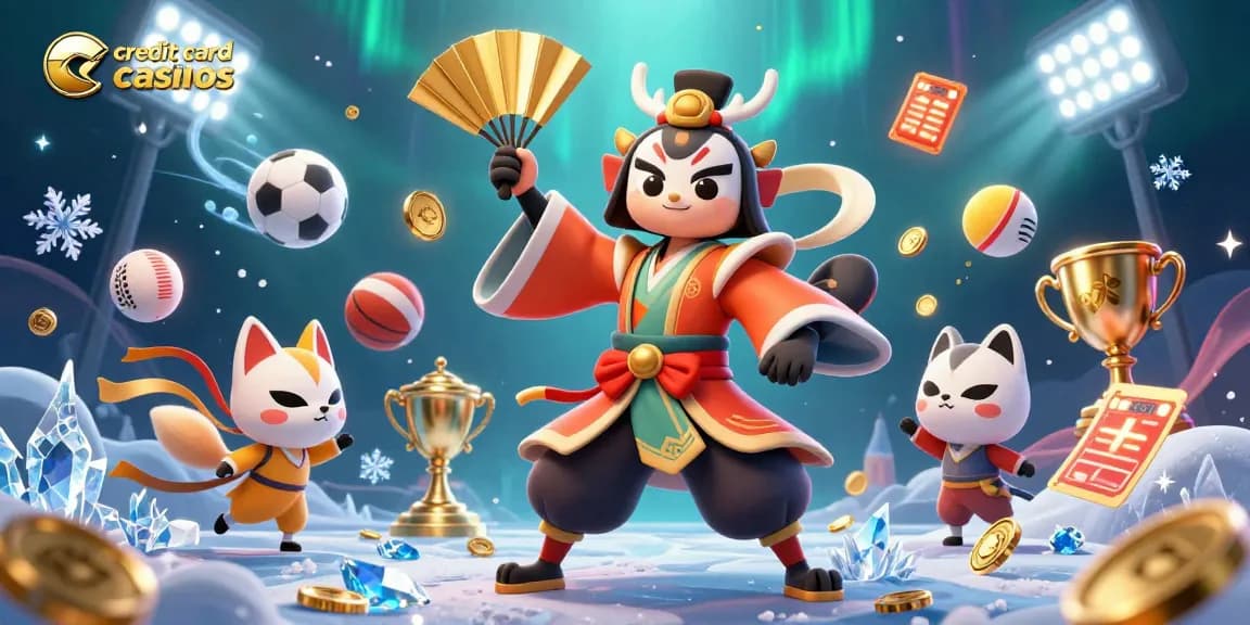 Engage in exciting credit card casinos with dynamic sports betting action and vibrant characters.