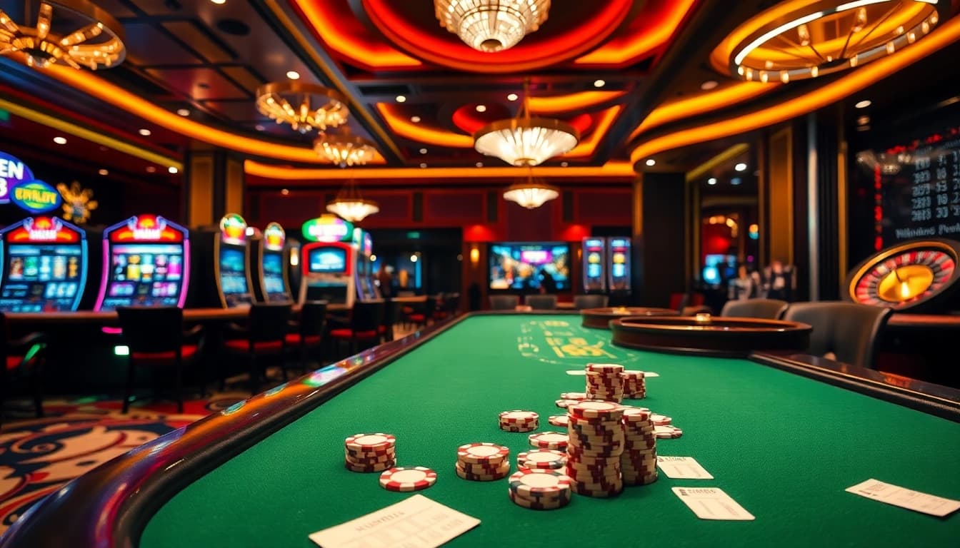 Engage in thrilling high-stakes gaming at OPEN 88 with luxury tables and vibrant atmosphere.