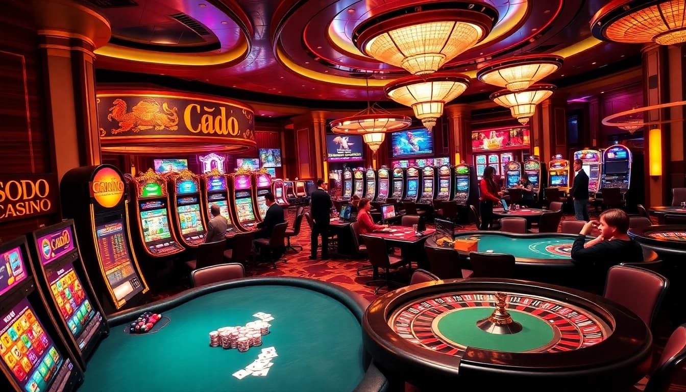 A thrilling scene at SODO CASINO showcasing vibrant tables and exciting gameplay.