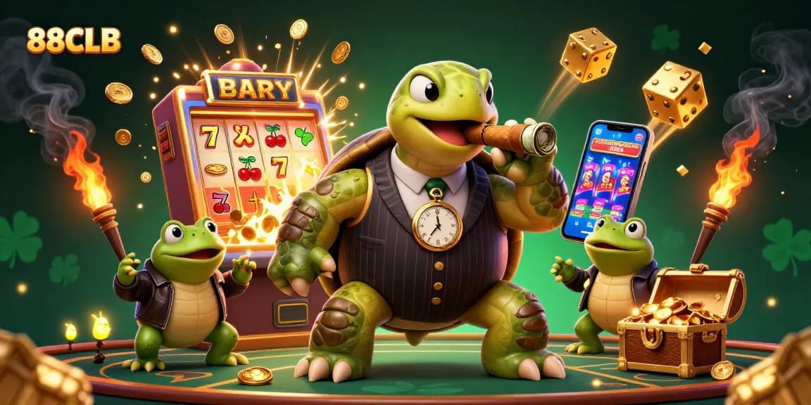 Experience thrilling jackpots at 88CLB with a massive turtle mobster enhancing your casino adventure.
