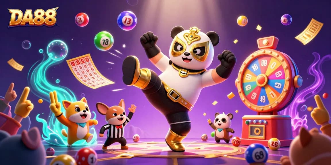 Join the excitement at DA88 with animated lottery moments and playful animal hosts.