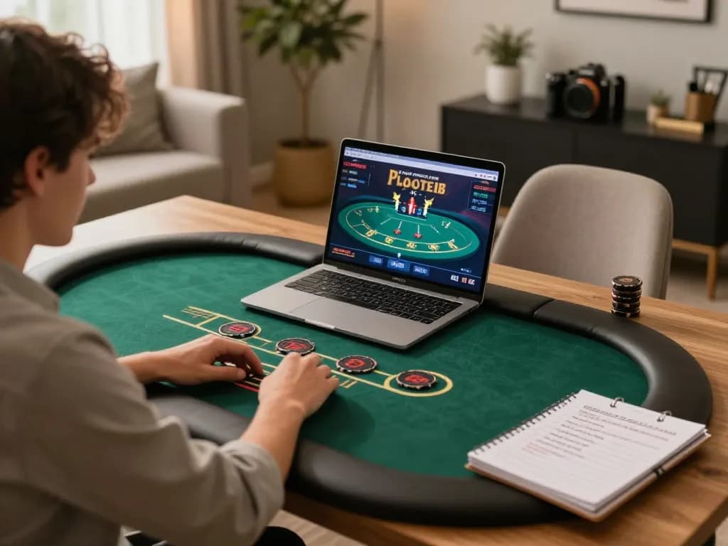 engaging in debet strategies through online poker gaming at home with comfortable ambiance