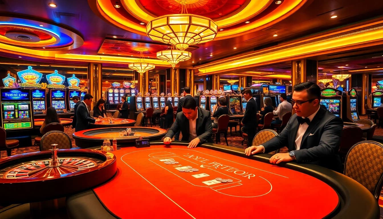 Engaging players enjoying casino games at a professional table showcasing https://pub88.in.net/.
