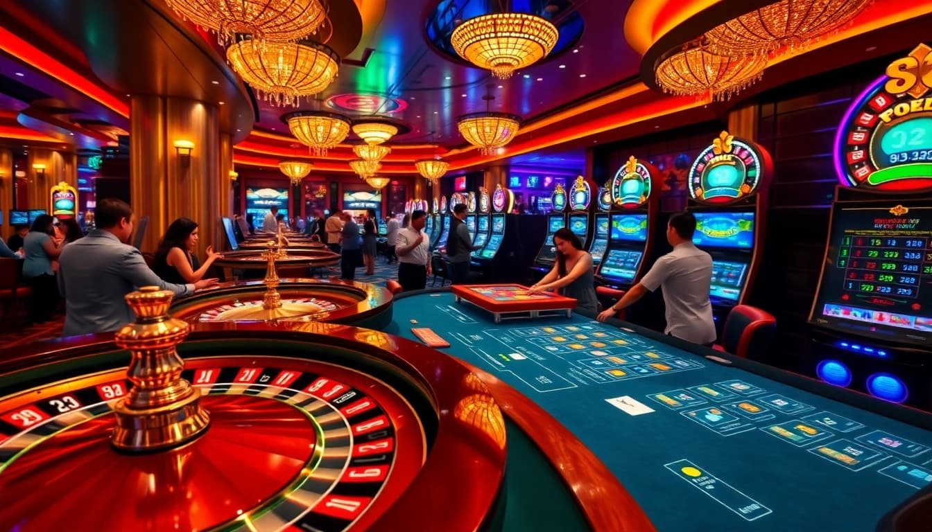 Experience thrilling gambling action at okfun with vibrant tables, slots, and joyful players.