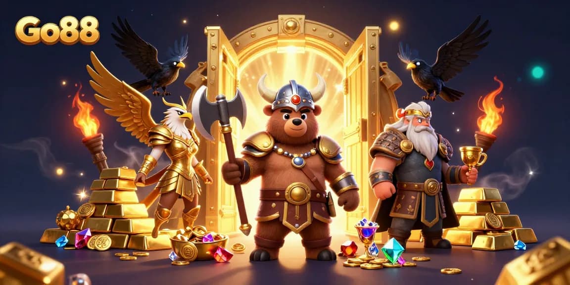 Win big at Go88 with captivating gaming characters amid treasures and excitement.