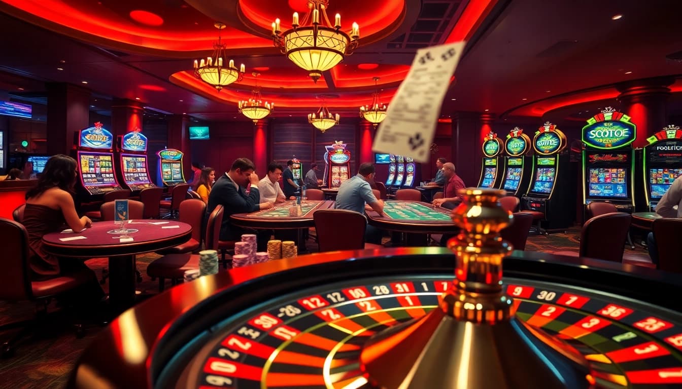 Experience the excitement of SODO66 with vibrant casino action, poker chips, and spinning roulette.