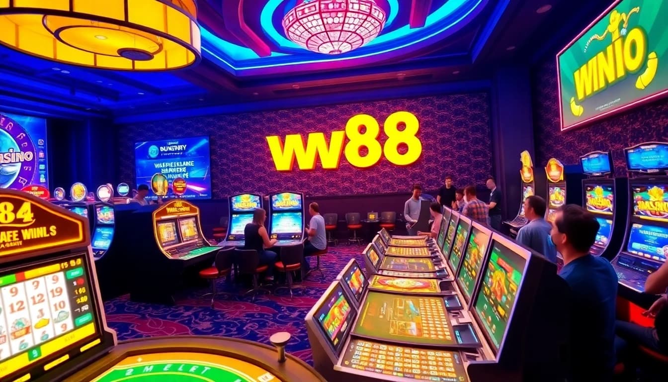 Exciting online casino scene at ww88 with players enjoying baccarat and slot games.