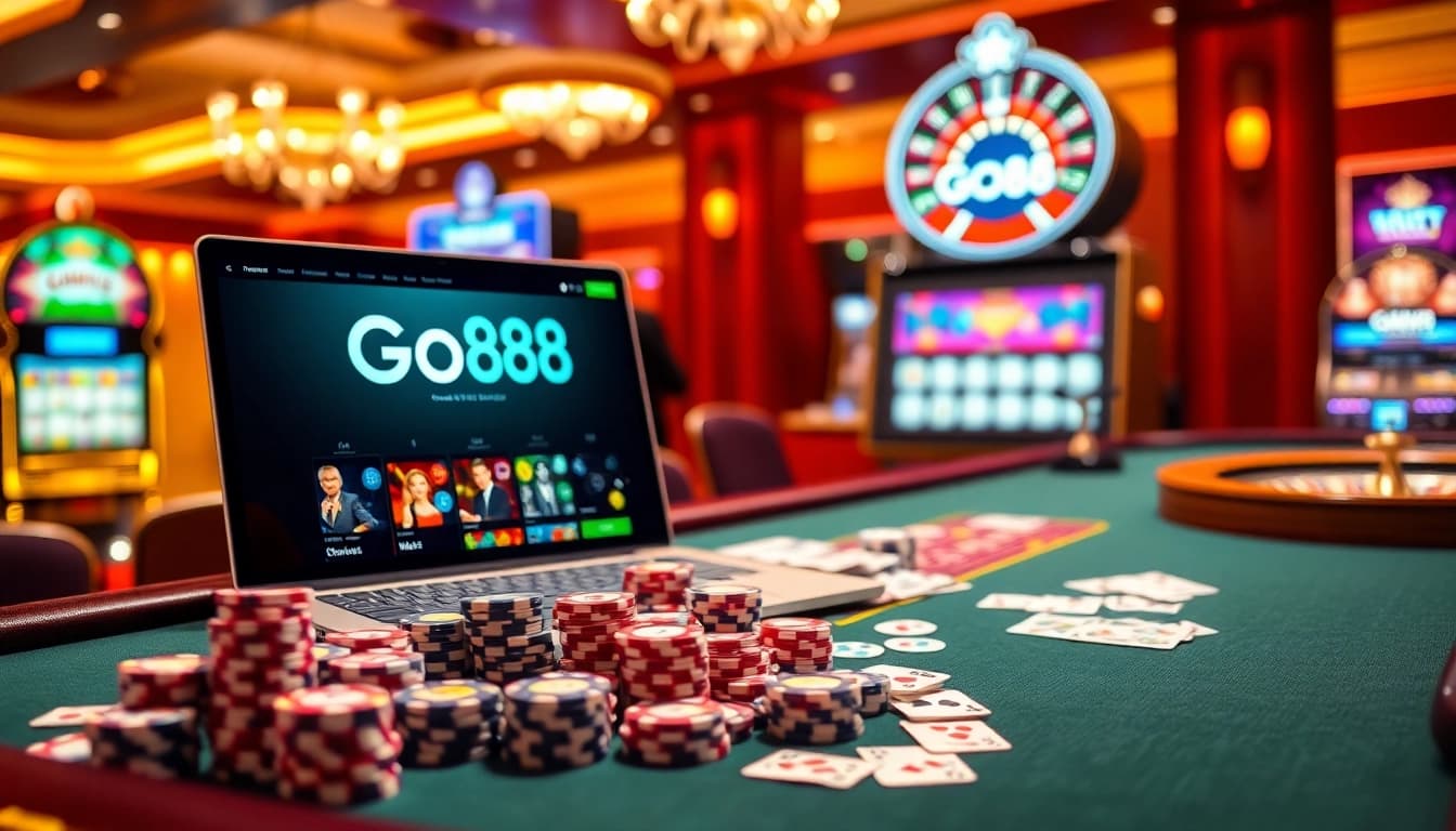 Experience the excitement of Go88 with vibrant casino tables and engaging gaming interfaces.