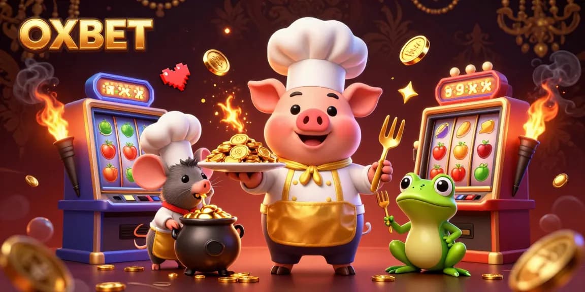 Play and win with OXBET's immersive casino experience featuring vibrant 3D characters and game elements.