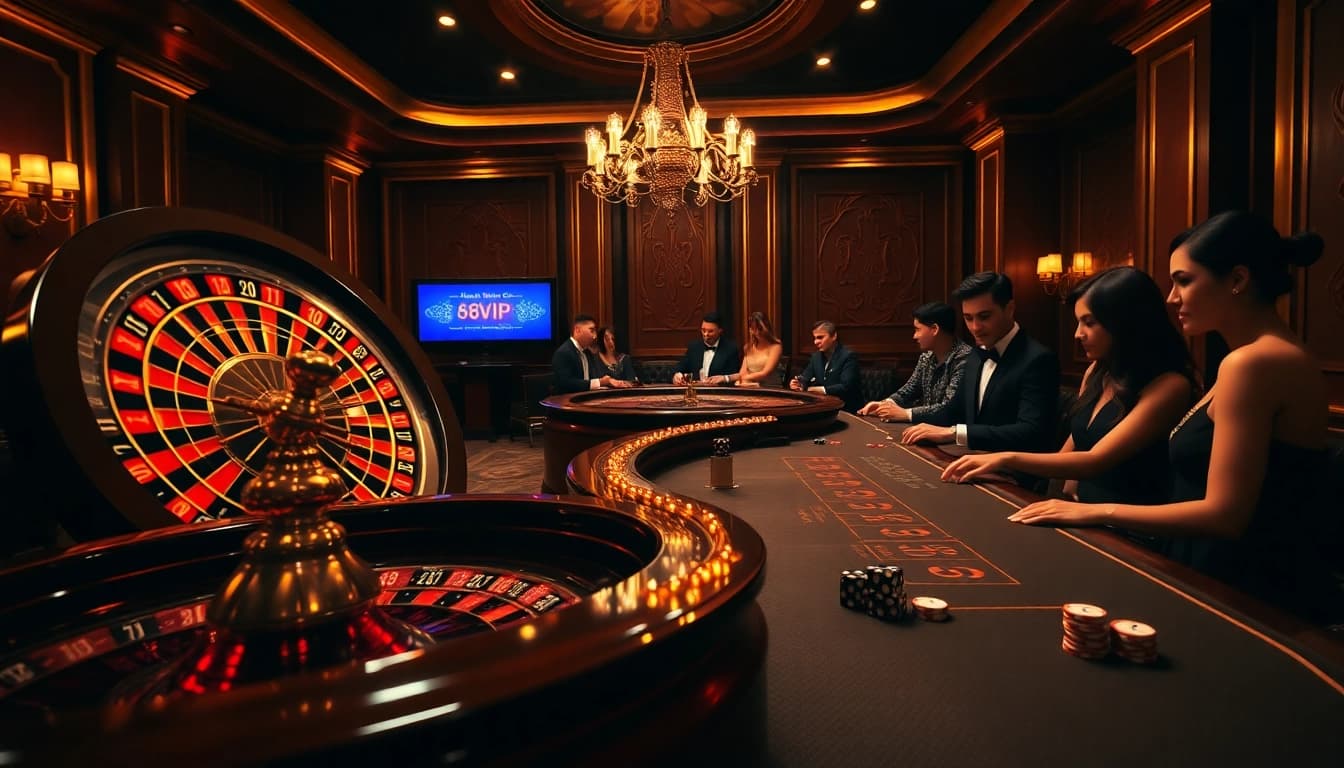 Experience the thrill of gambling with Link Vào Nhà Cái 68VIP as players engage in high-stakes games.