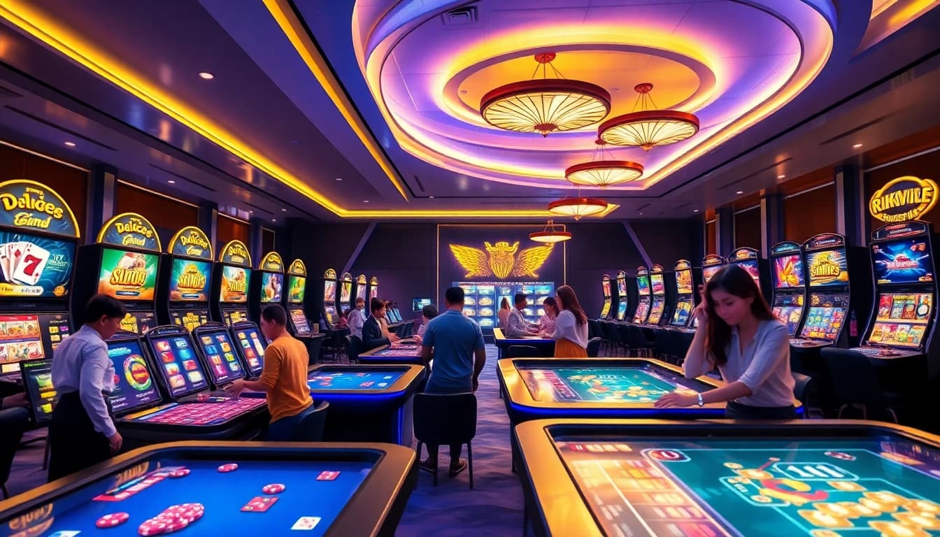 Rikvip online gaming environment showcasing vibrant casino games and engaging players.