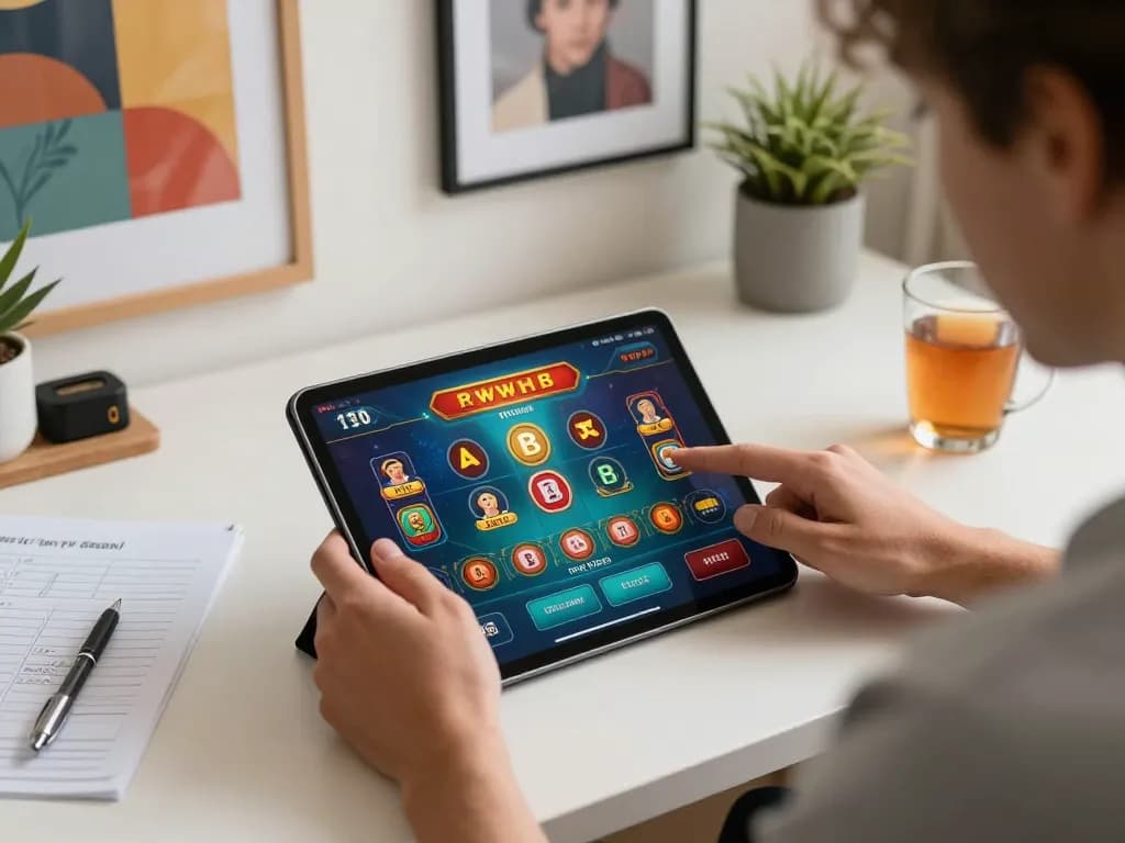 Engaged player on https://go8.agency/ using mobile casino app with betting strategies in cozy setting.