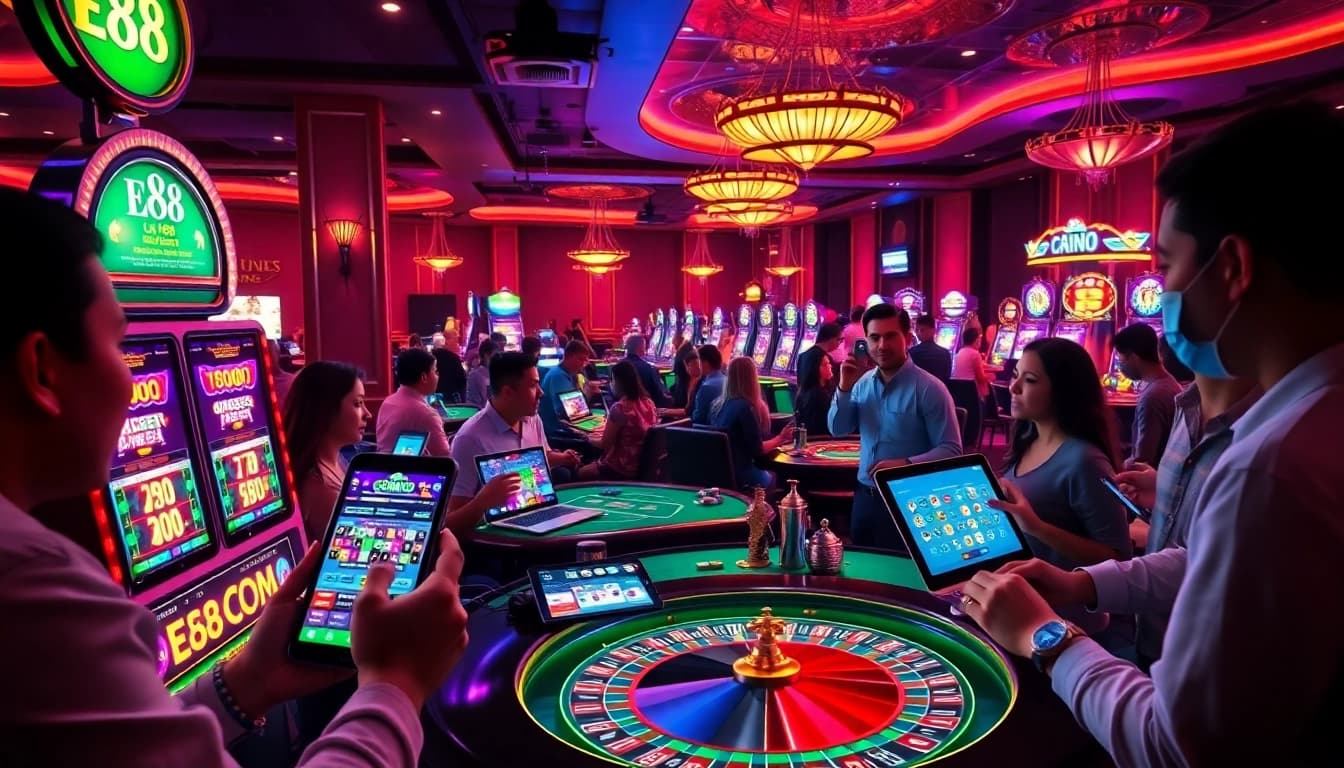 Experience the vibrant gaming atmosphere on E88 COM with diverse players and exciting casino games.