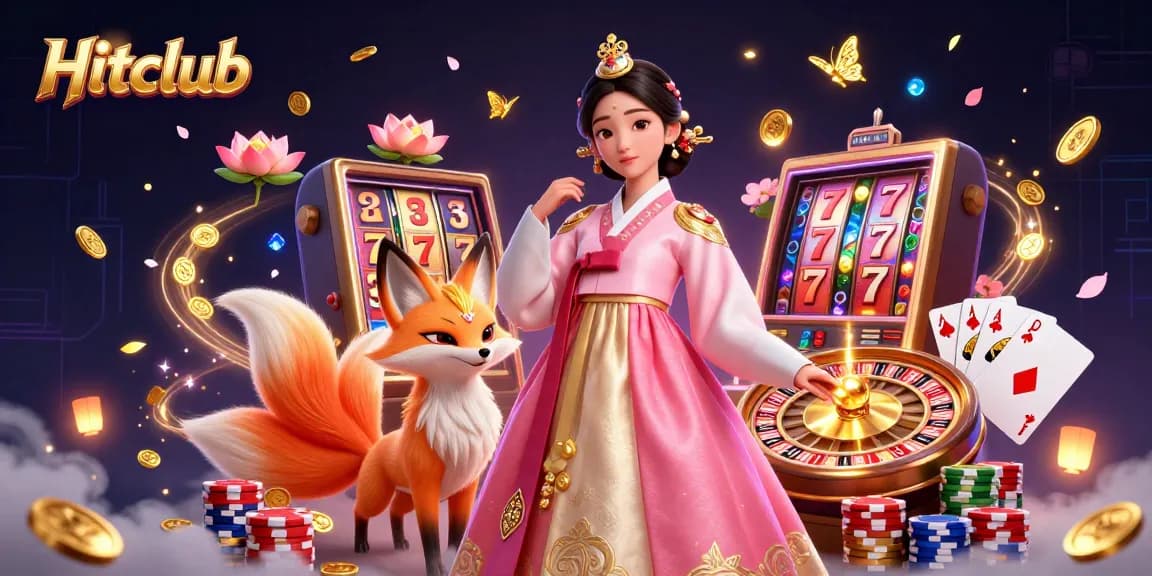 Experience excitement at Hitclub with a vibrant 3D scene featuring shimmering coins and dynamic gameplay elements.