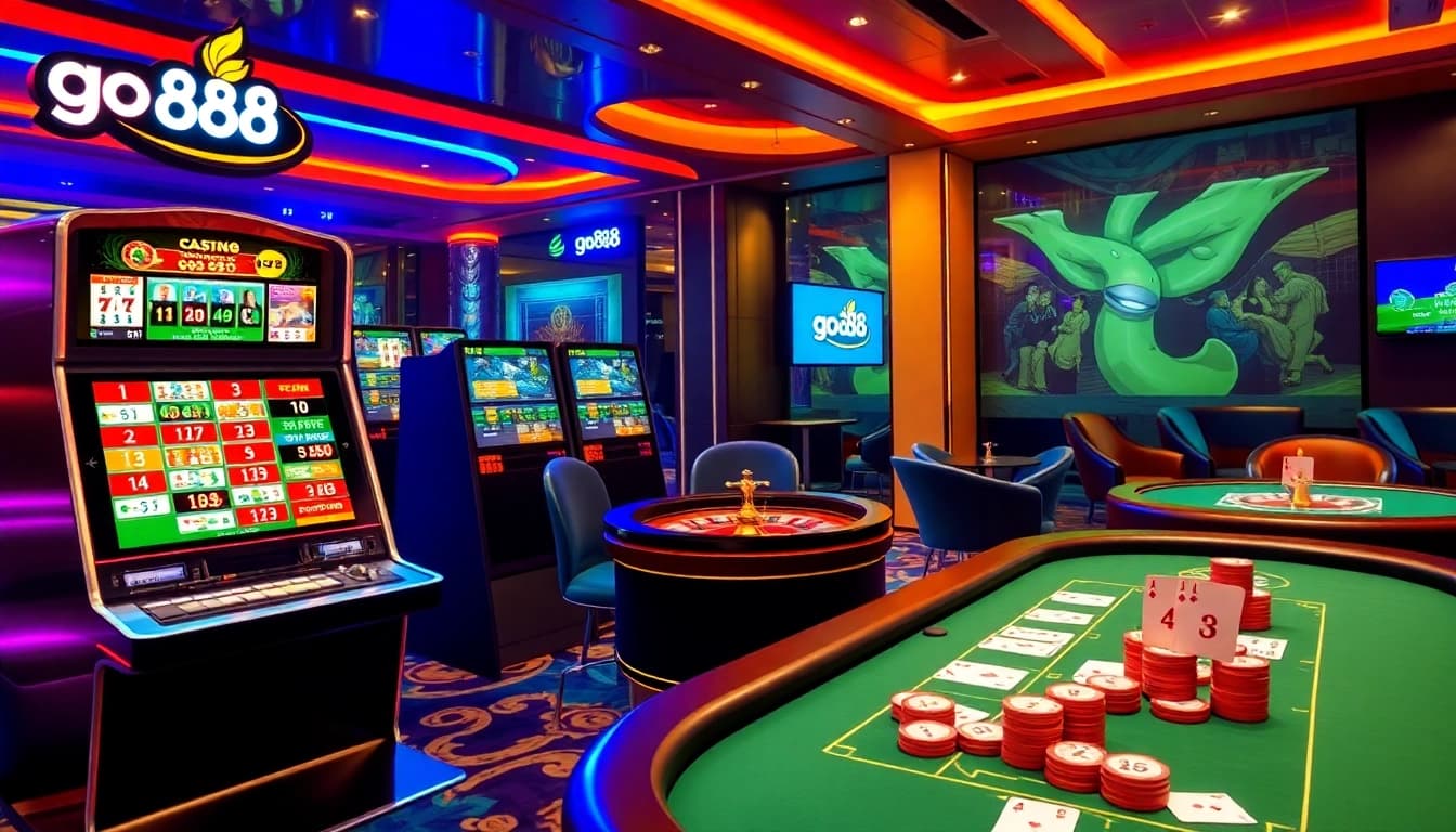 Players engaging in thrilling games at go88's vibrant online casino.