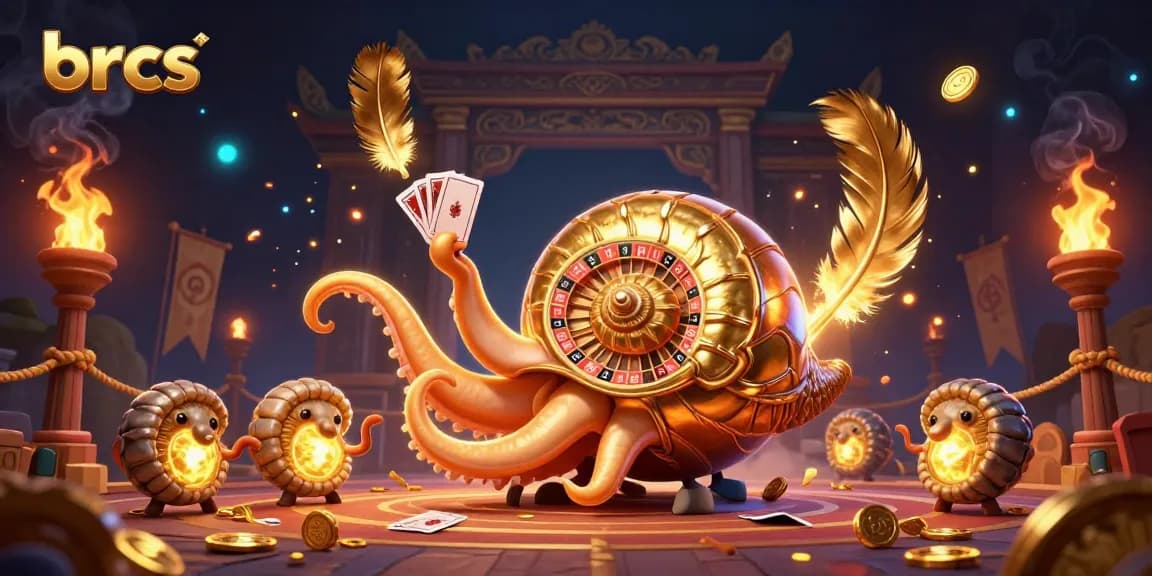 Experience exciting gameplay at BRCS with a giant nautilus roulette wheel and glowing card hands.