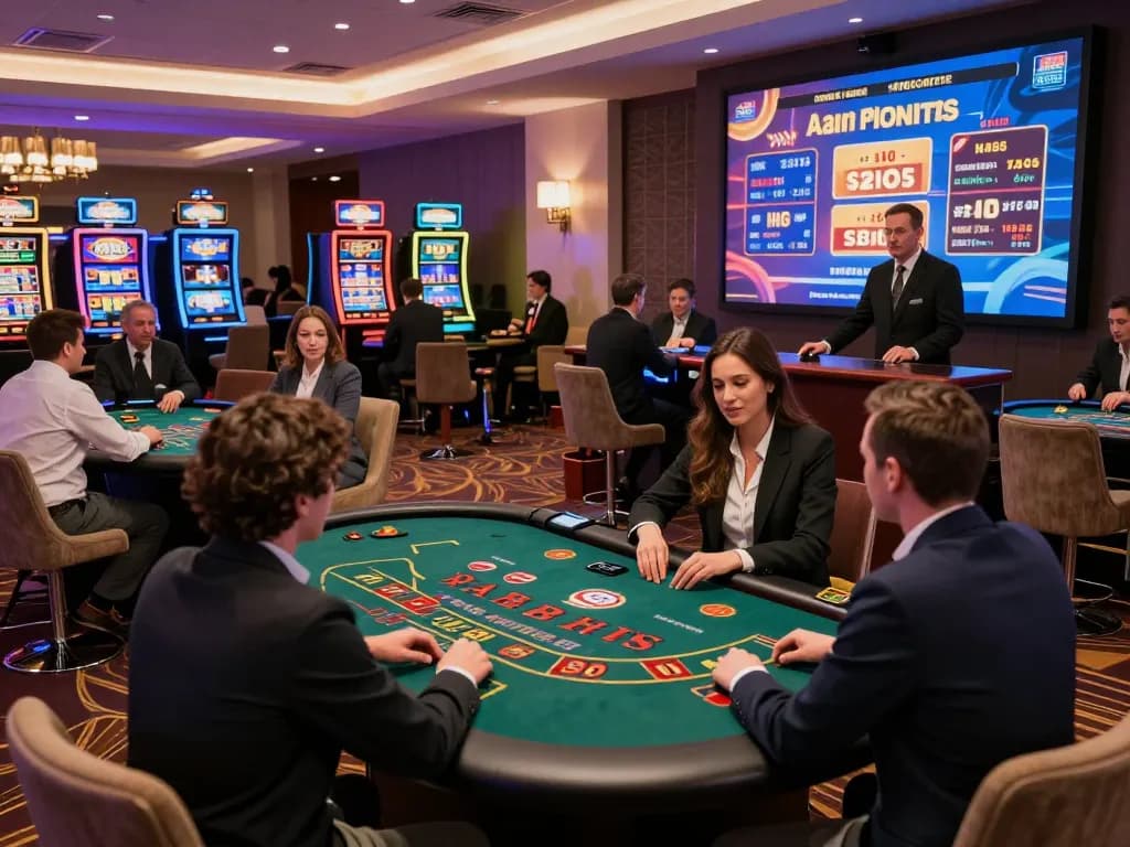Engaging KO66 online casino scene featuring live dealers and diverse players experiencing a luxury gambling environment.
