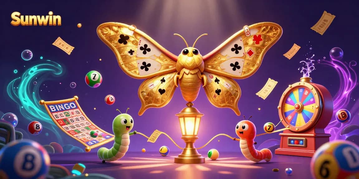 Engage with Sunwin as the 3D illustration depicts a vibrant casino scene bursting with excitement.