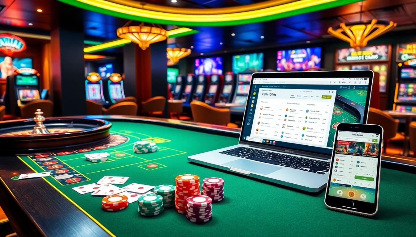 Experience luxury gaming with https://hm88.bike/ showcasing vibrant casino tables and online gambling excitement.