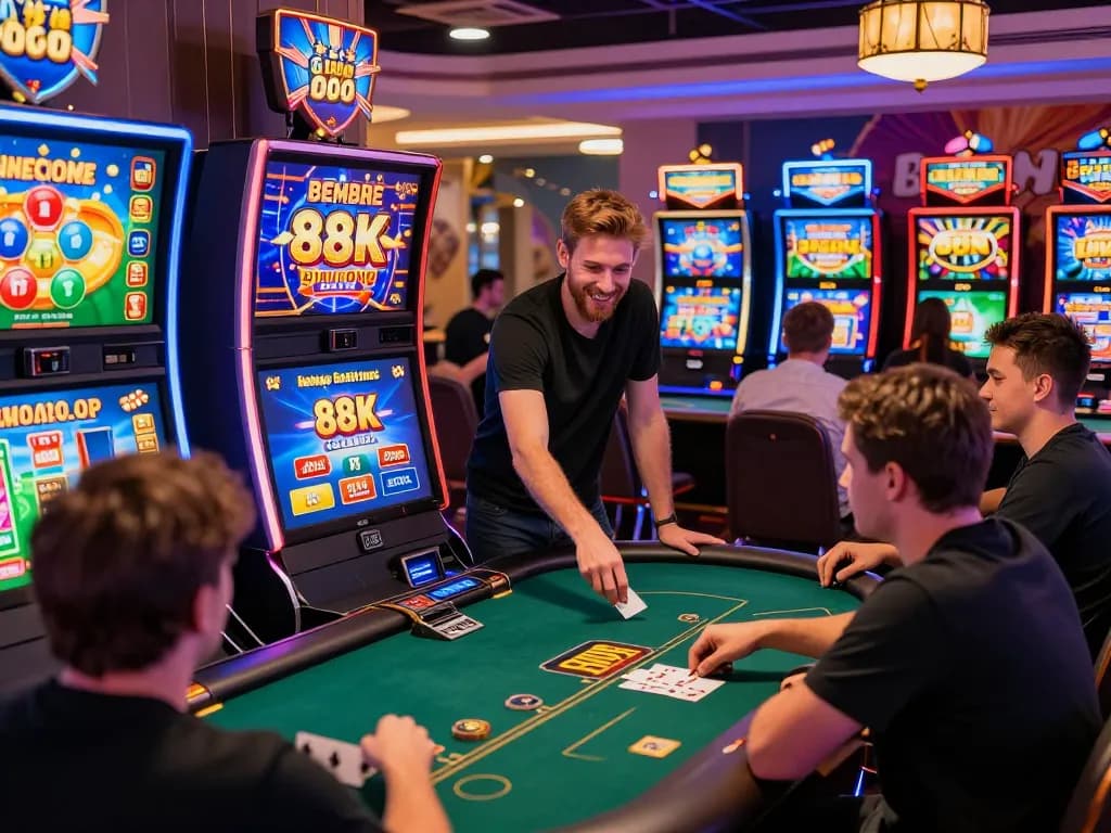 Players enjoying BEM88's diverse gaming options, highlighted by the special 88K welcome bonus.