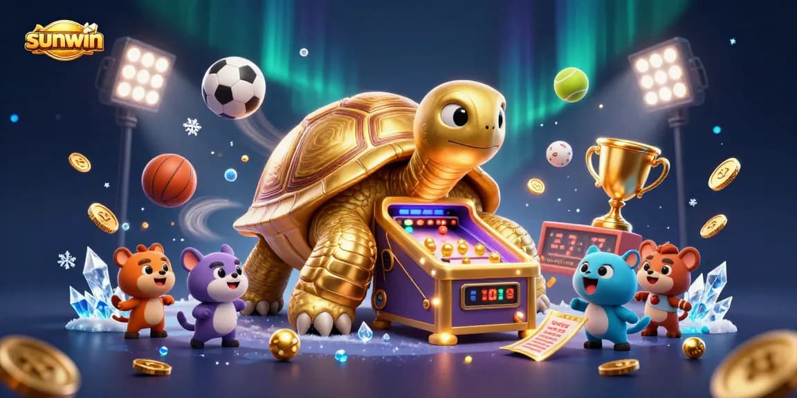 Experience the excitement of gambling at sunwin with our lively and colorful 3D casino illustration.