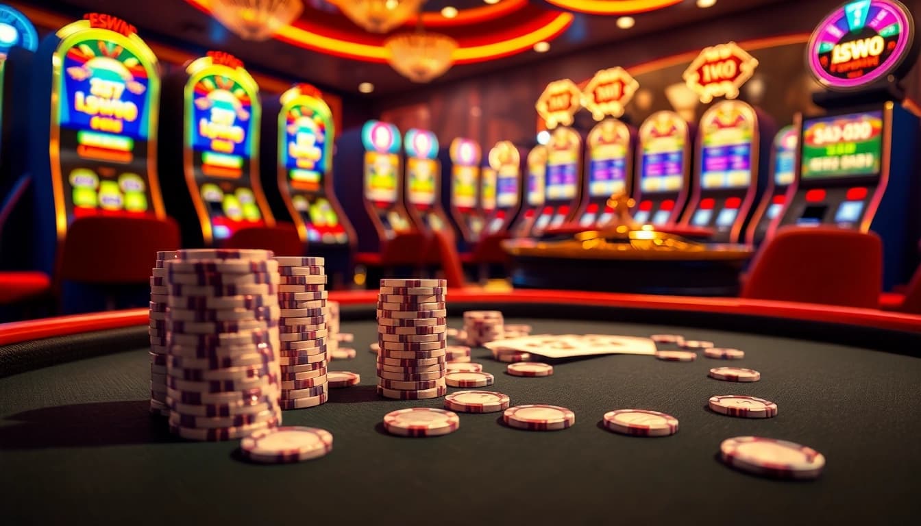 Experience high-stakes gambling at VSWIN with vibrant poker tables and thrilling roulette.