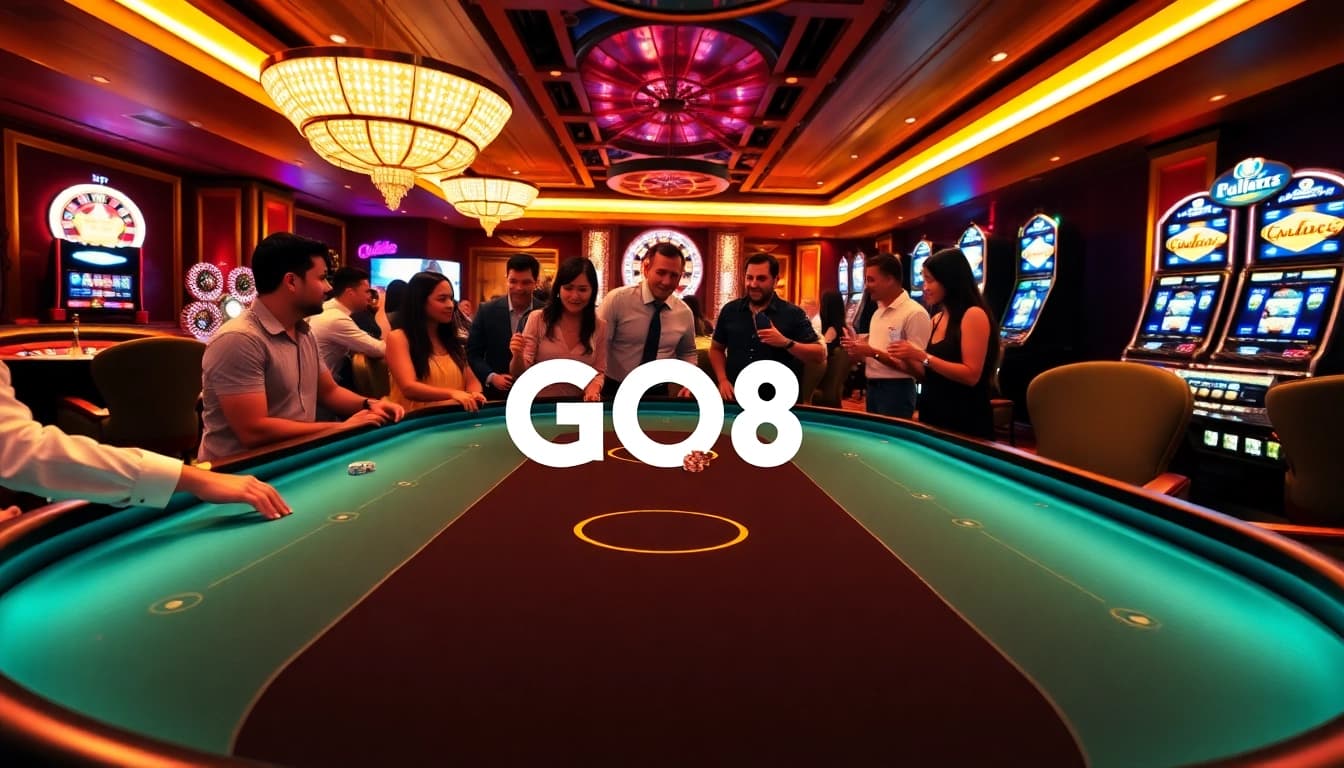 Players engaging in a GO8 casino game filled with excitement and luxury.