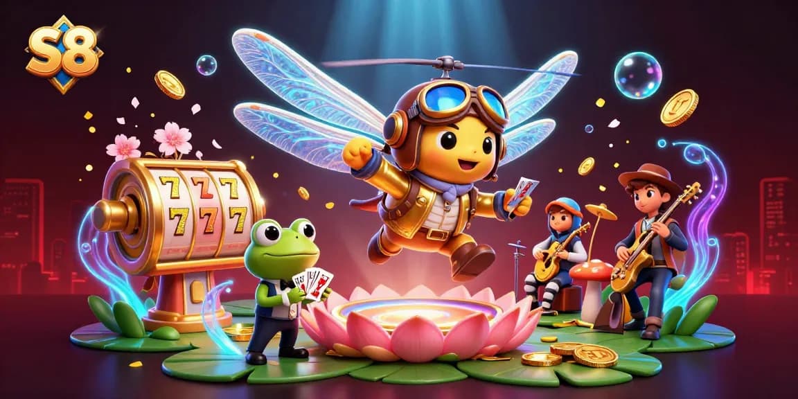 S8 players enjoy thrilling slot games with vibrant symbols and a lively atmosphere