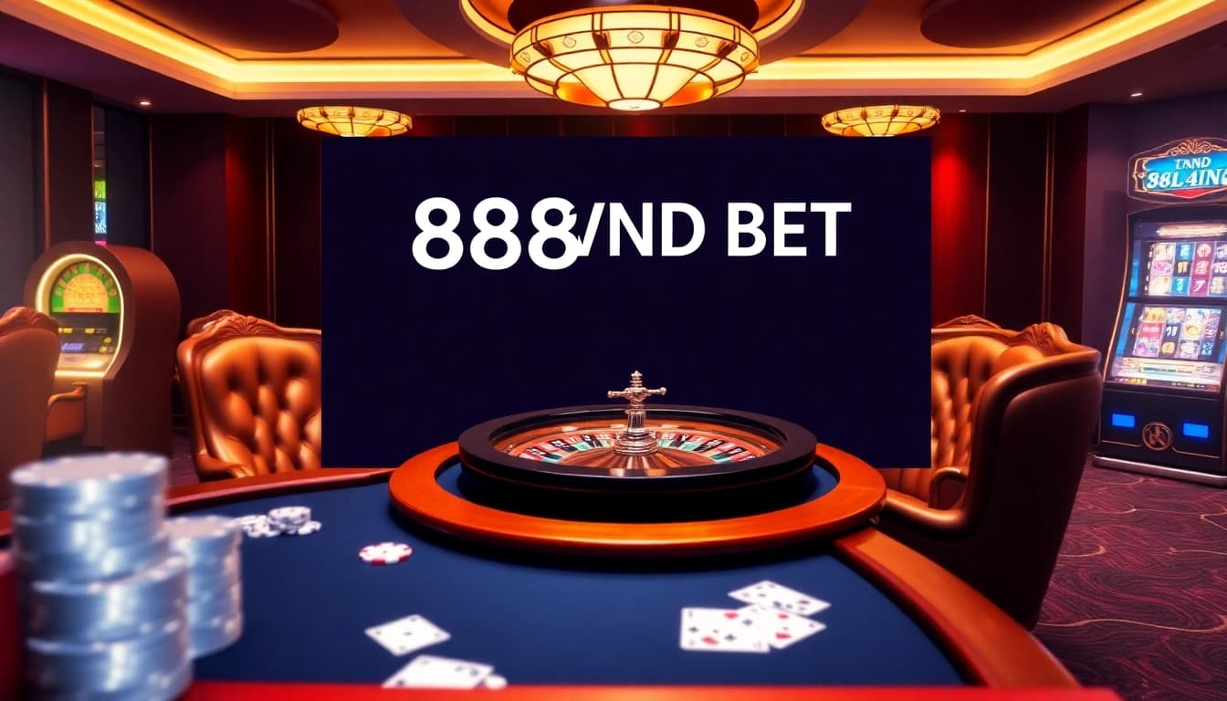 Experience 888VND BET with thrilling casino visuals and vibrant gaming elements.