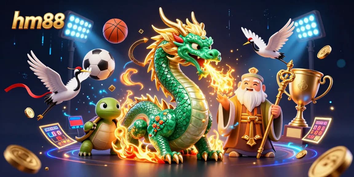 Experience thrilling gameplay at hm88 casino with vibrant characters and dynamic sports elements in a 3D illustration.