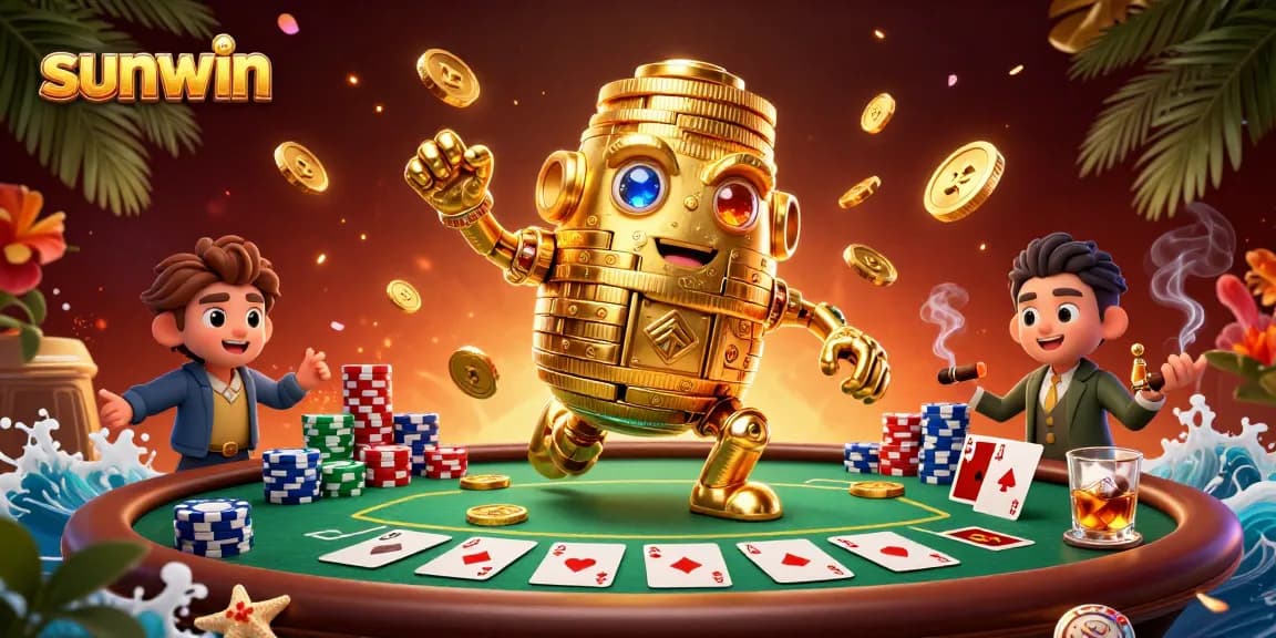 Experience thrilling gameplay at sunwin with a stunning 3D illustration showcasing dynamic poker elements.
