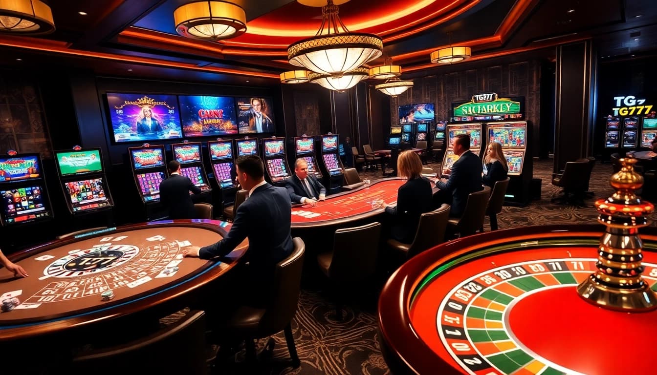 Experience the excitement of TG777 as players engage in thrilling casino activities.