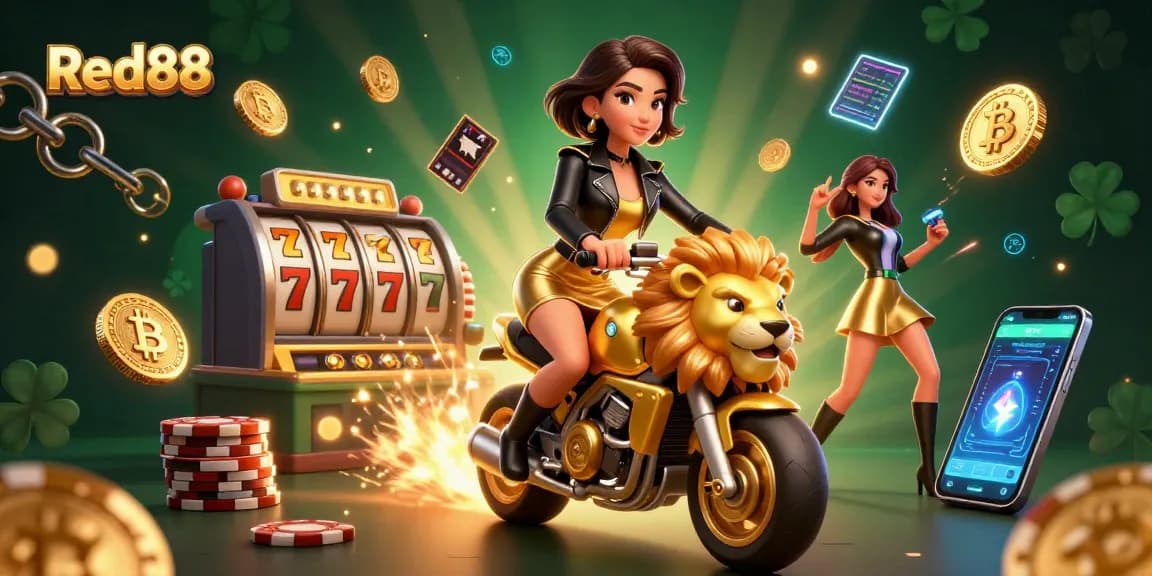 Experience dynamic gameplay at Red88 with a glamorous scene of thrilling slot action.
