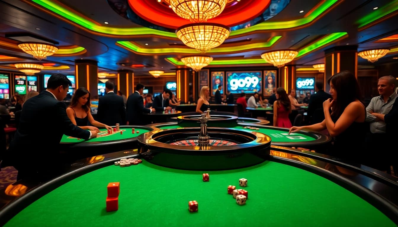 Players enjoying exciting games at go99's vibrant online casino experience.