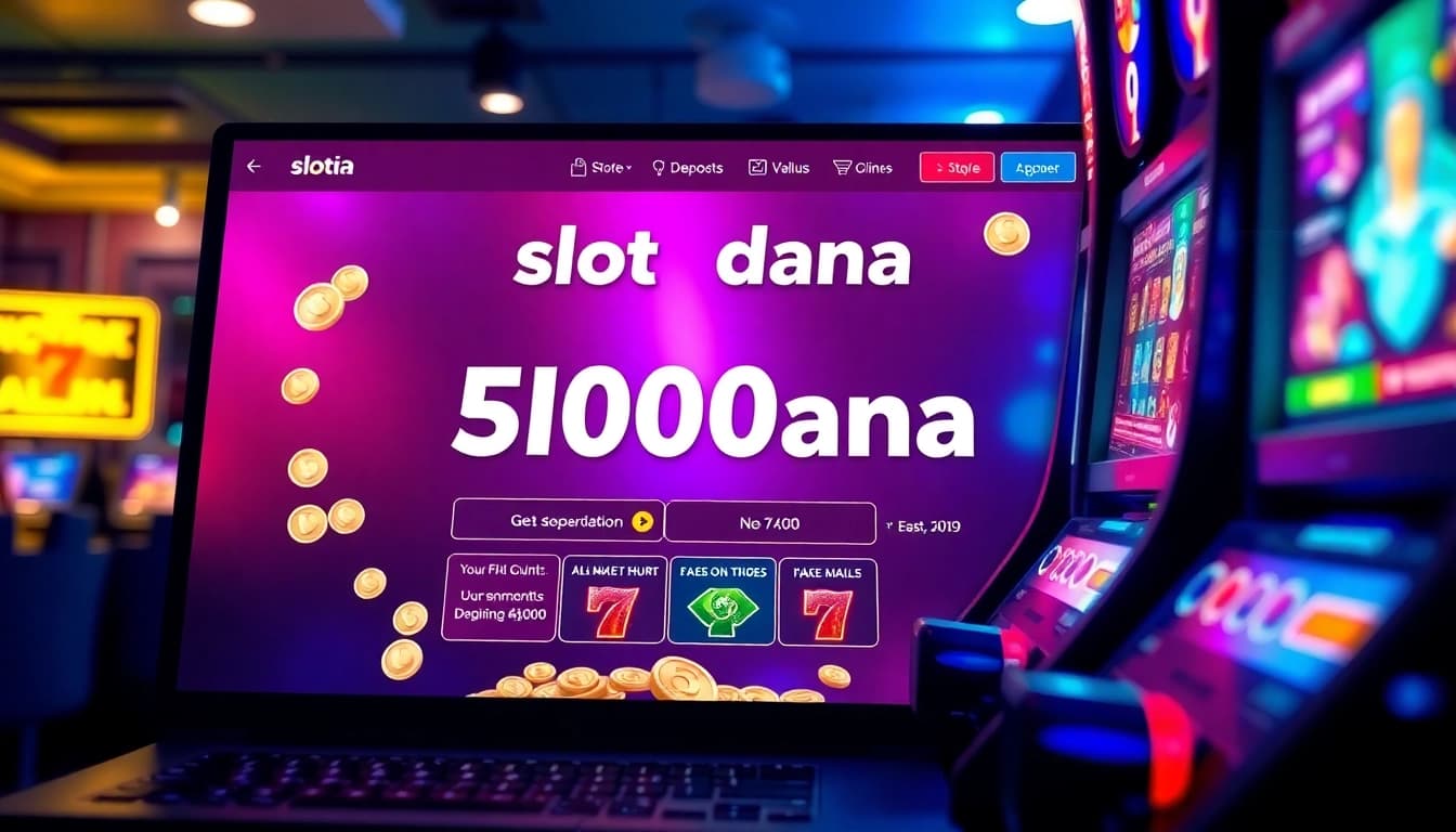 Dynamic online gambling interface promoting slot dana with seamless deposit options.