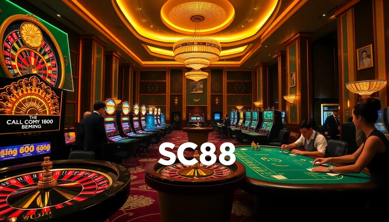 Experience the thrill of gambling at SC88 COM with vibrant casino tables and engaging players.
