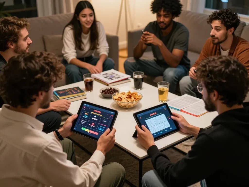 Players enjoying an online gaming session at https://mm88.fun/, strategizing and sharing winning tips.