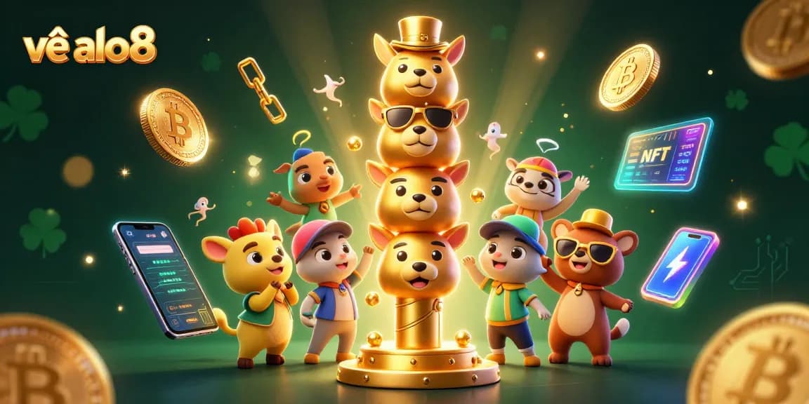 Bet on excitement with về alo8 featuring a vibrant 3D totem pole and crypto coins, showcasing engaging casino action.