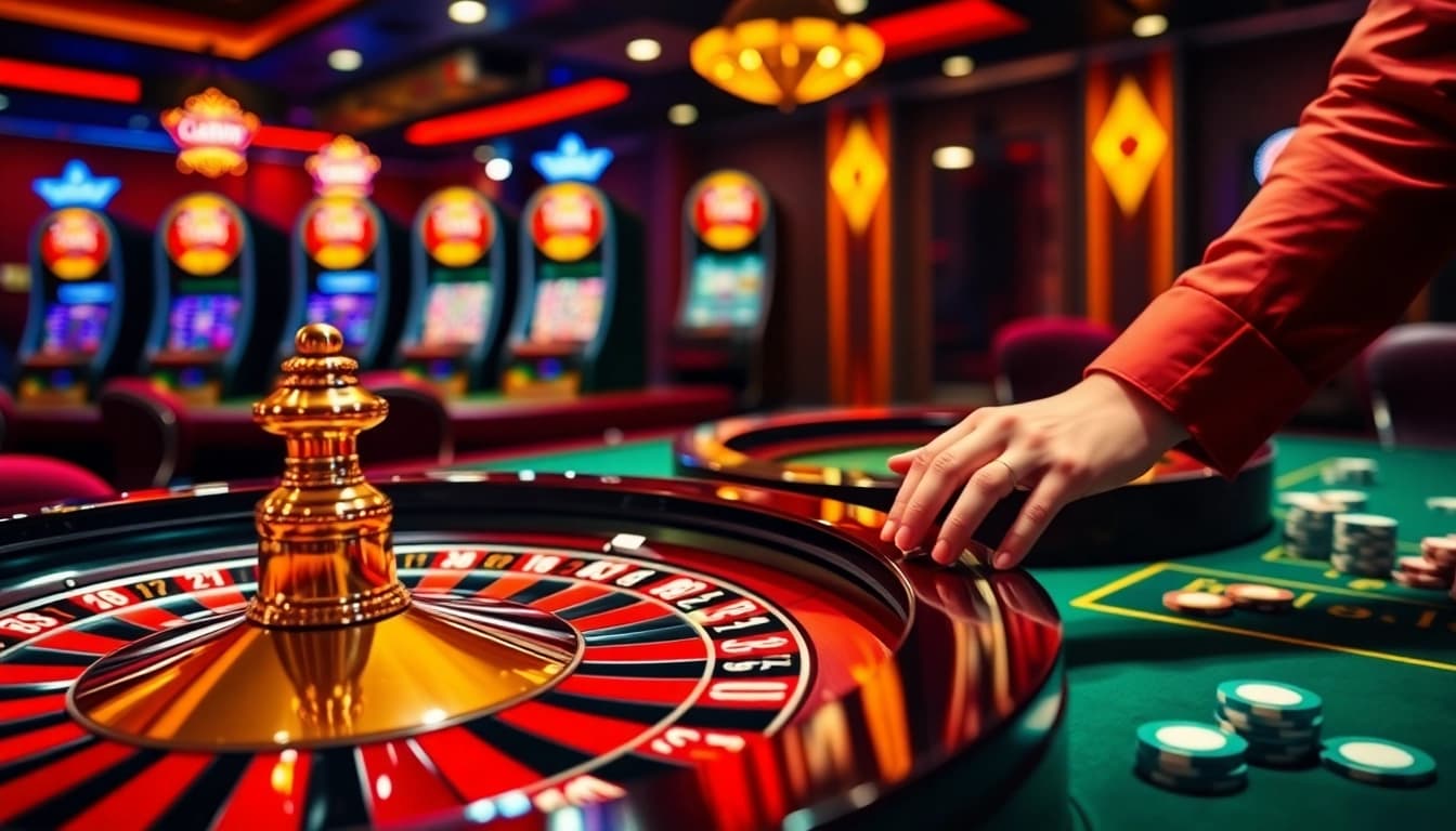 Experience TG88 excitement with hands placing bets at a luxurious casino poker table.