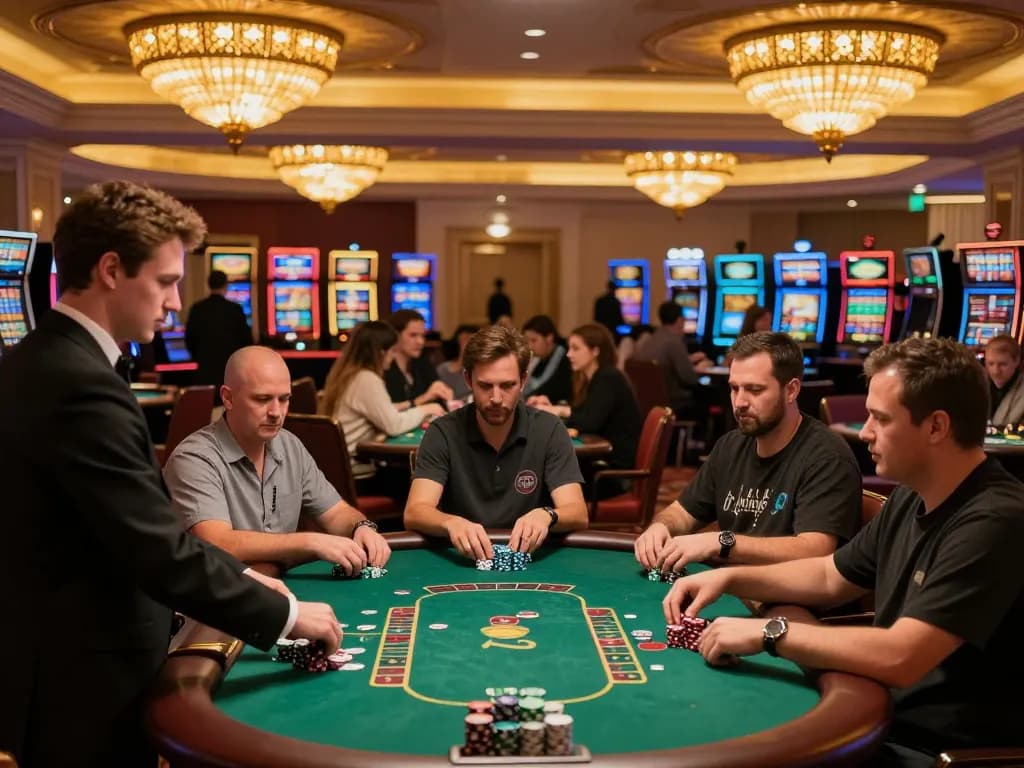 Players engaging in dynamic poker gameplay at 88GO casino, vibrant atmosphere of strategic betting