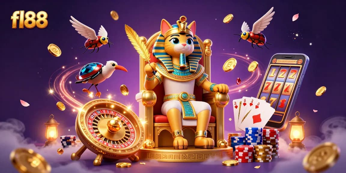 Experience thrilling gameplay at fl88 with a vivid tableau of casino elements and ancient designs.