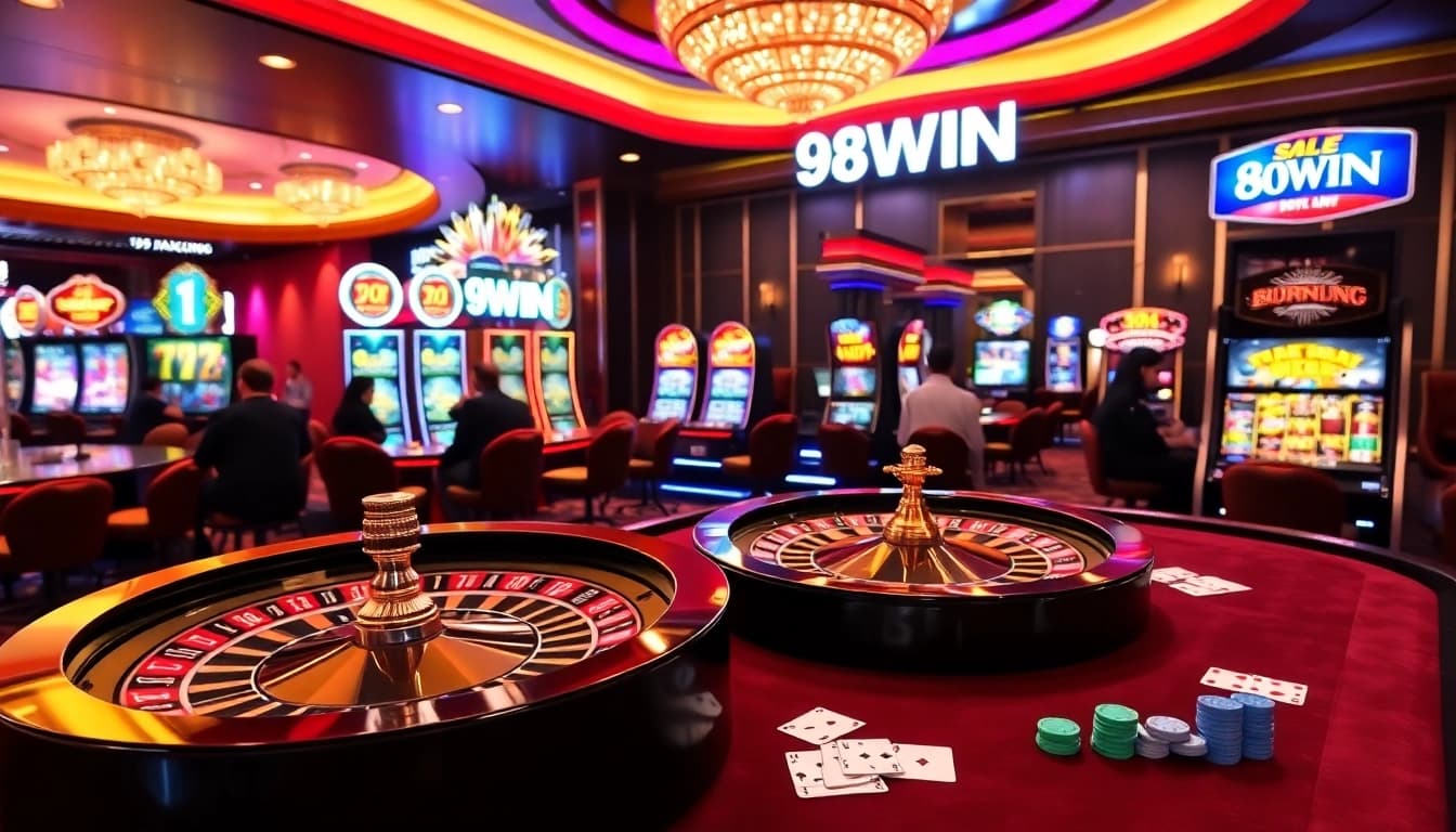 Experience thrilling games at 98WIN with vibrant casino visuals and exciting features.