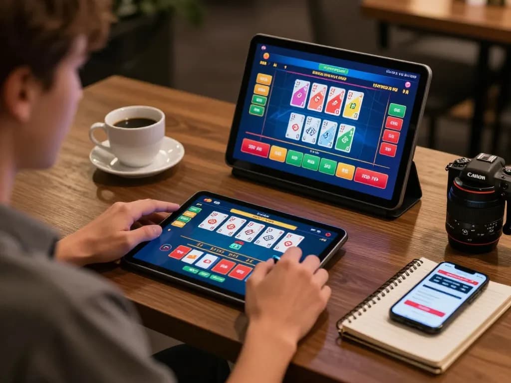 Engaging online casino gameplay on tablet showcasing ok365 live blackjack action, emphasizing strategic betting decisions and responsible gaming
