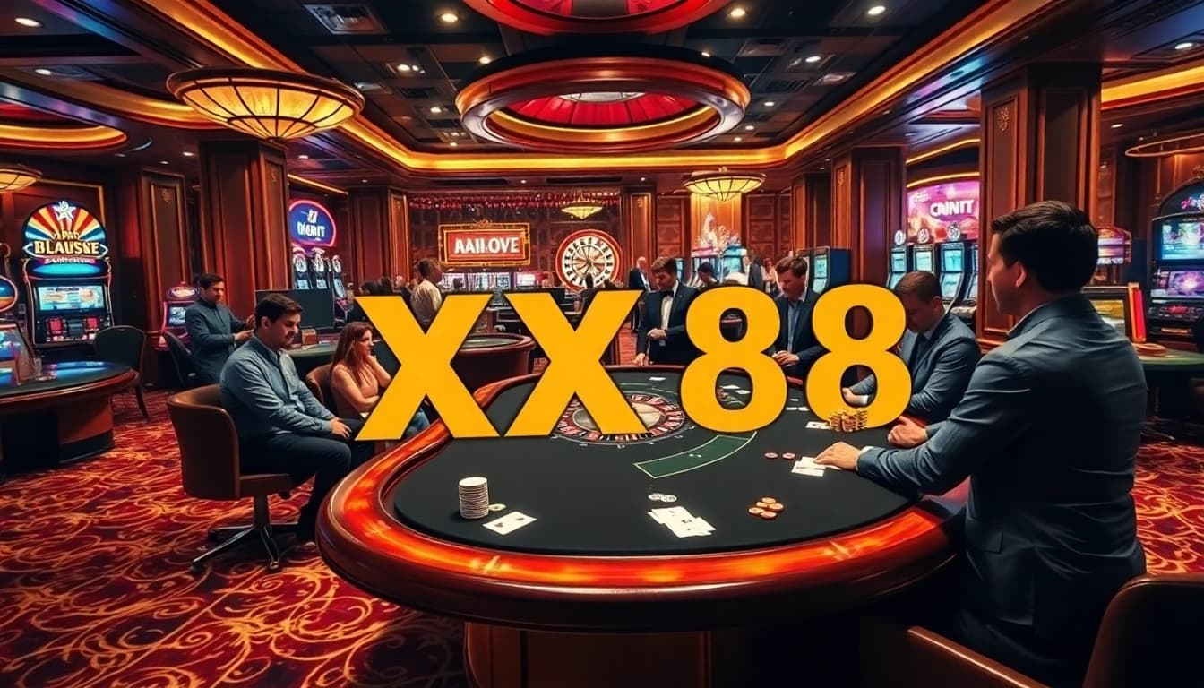 Experience the thrill of gambling at XX 88 with players engaged at the poker table.