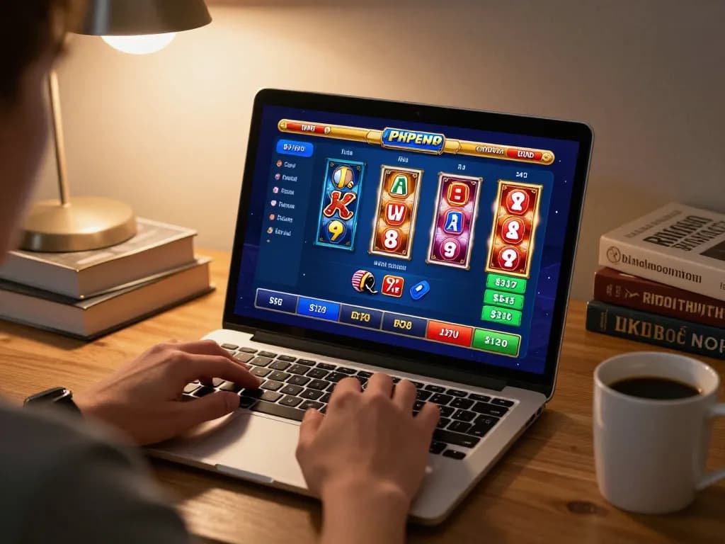 Engaging in online gaming with kubet79 in a cozy home office setup while planning strategy.