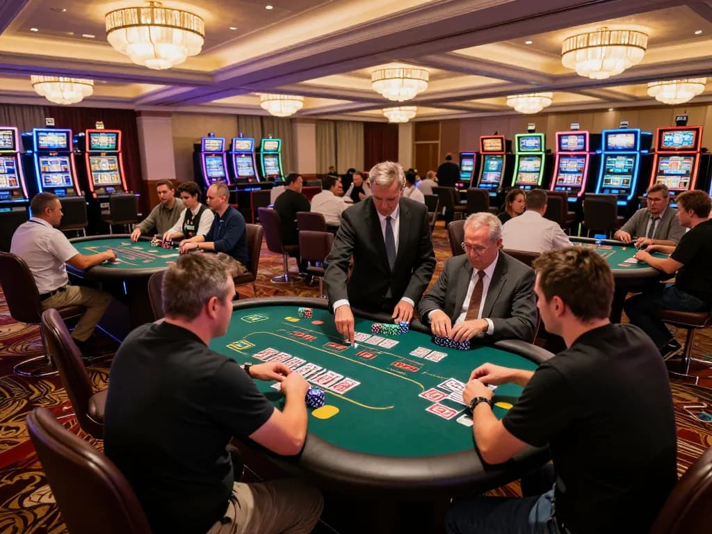 Players engaging in intense blackjack gameplay at the 88CLUB casino, showcasing strategy and excitement