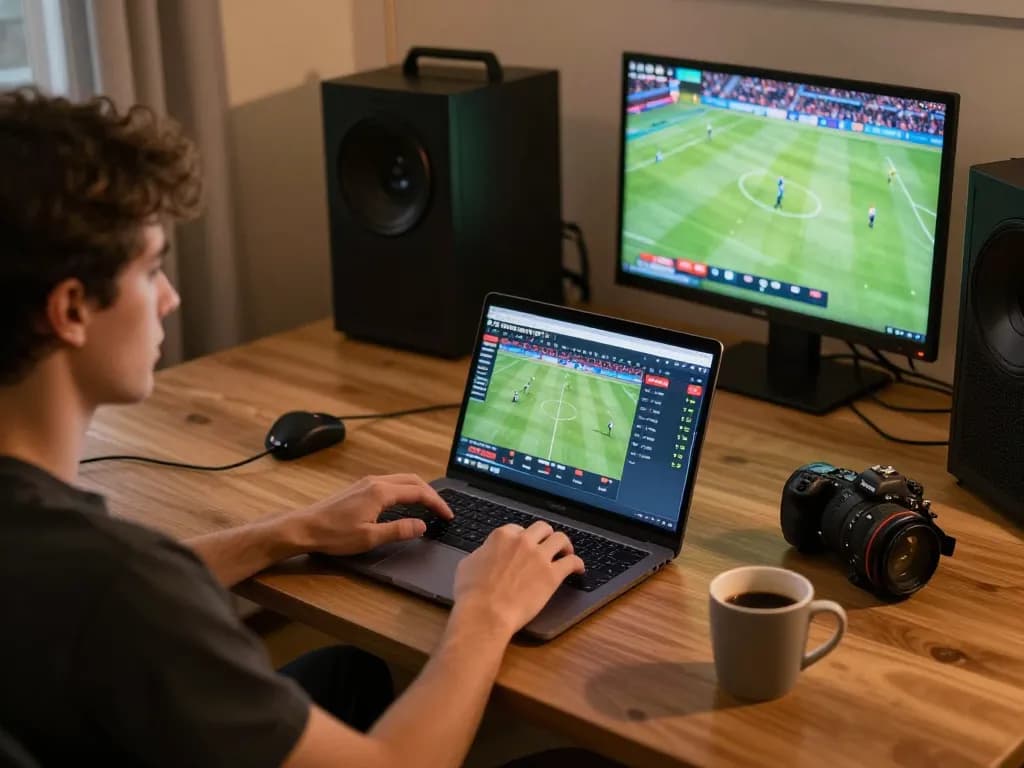 Socolive platform showing live sports betting action on laptop screen with engaging atmosphere