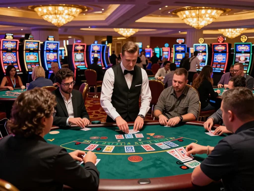 Players strategizing during a blackjack game at 789win Casino.